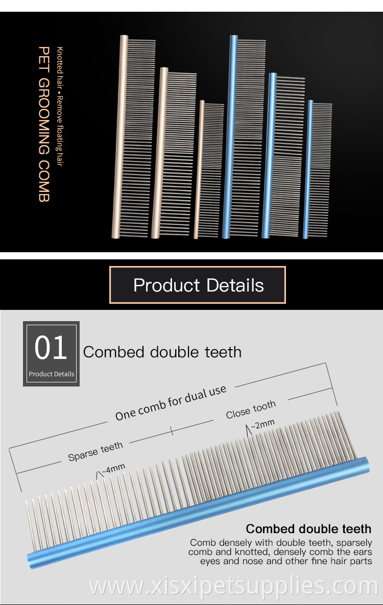 Factory Wholesale Various Size Stainless Steel Pet Cat Hair Comb Pet Flea Comb For Dogs